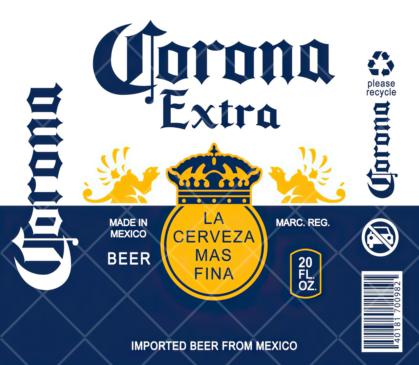 Corona Beer sublimation design 20oz