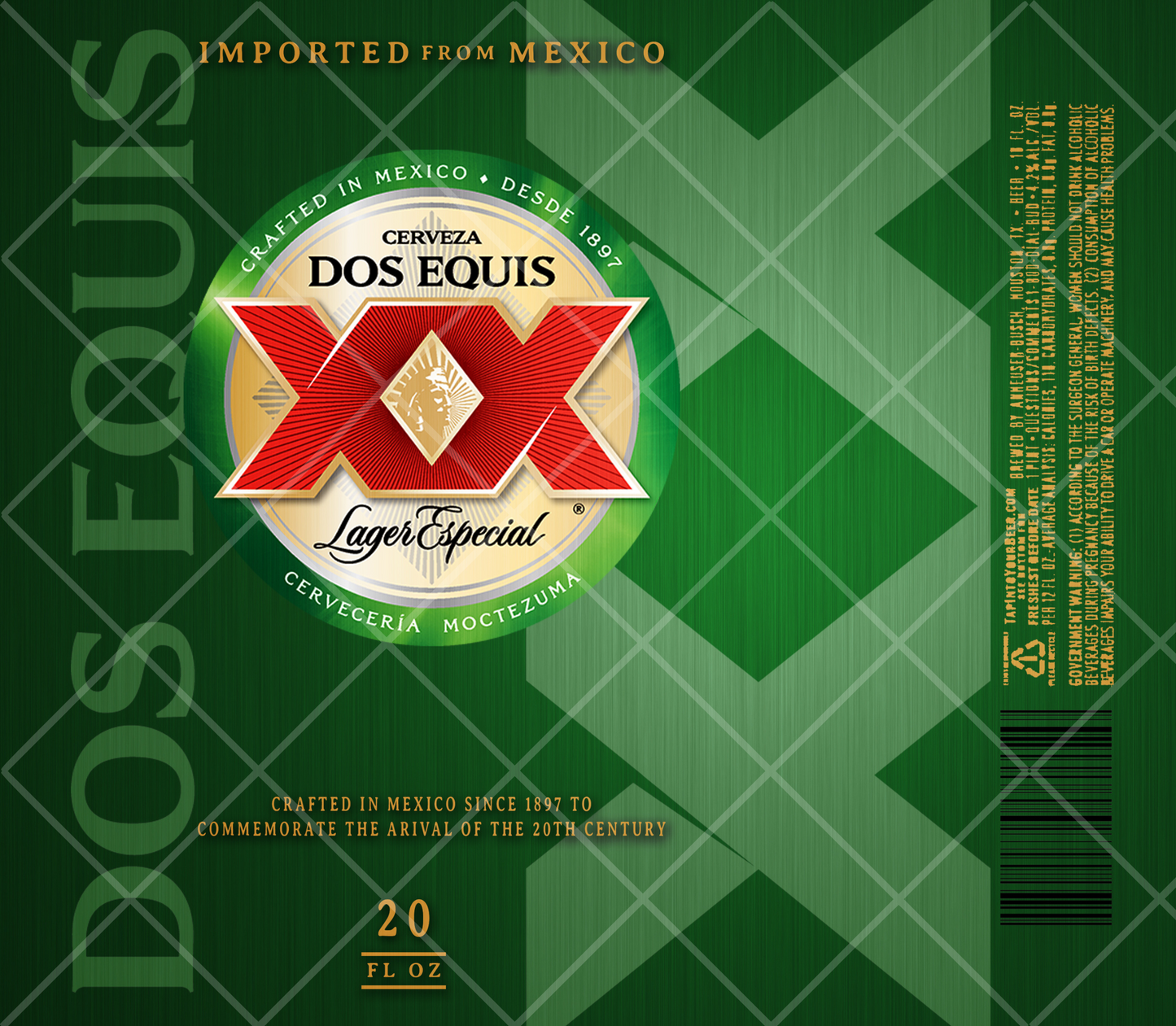 Dos Equis 20oz digital wrap