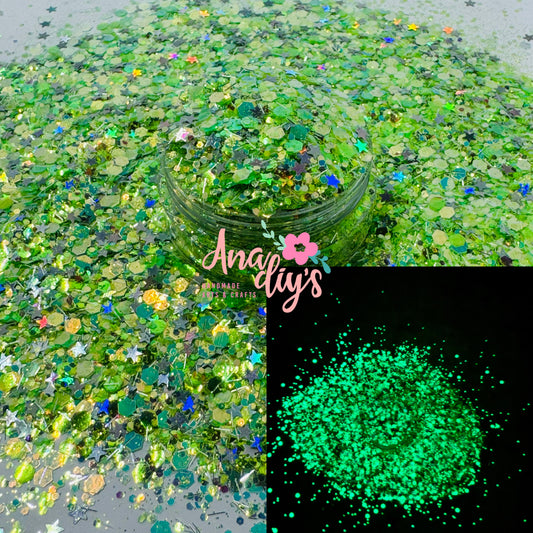 Tinker chunky glitter/ glow in the dark glitter