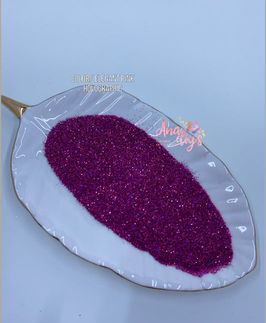 Elegant pink holography glitter