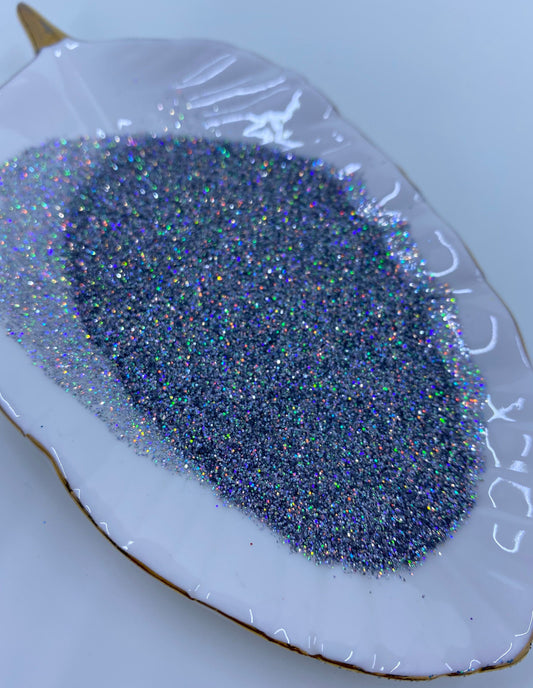 Gray holographic fine glitter