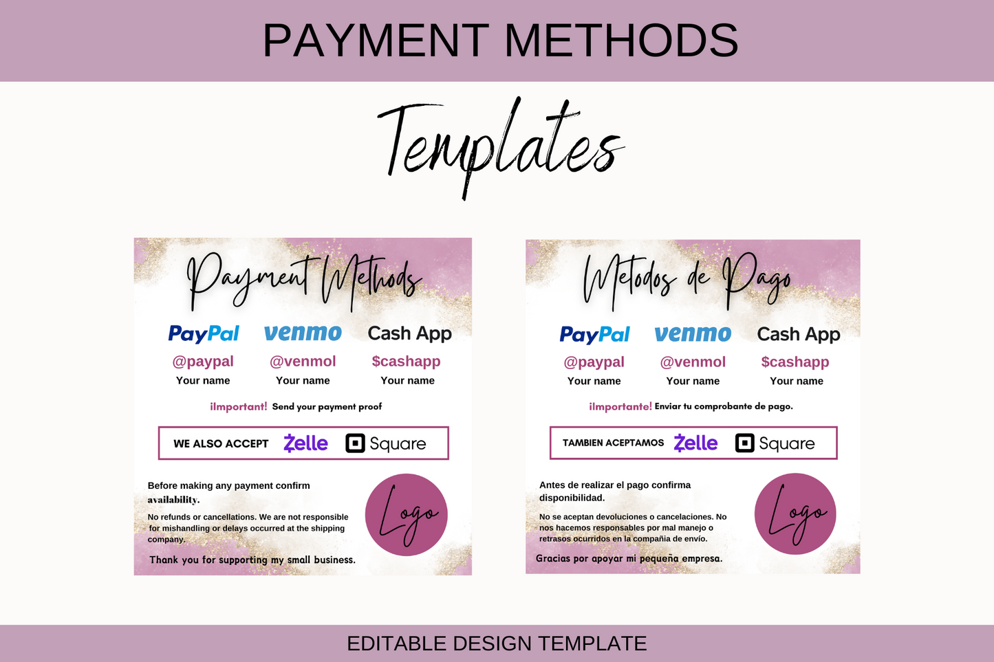 Payment Methods Template